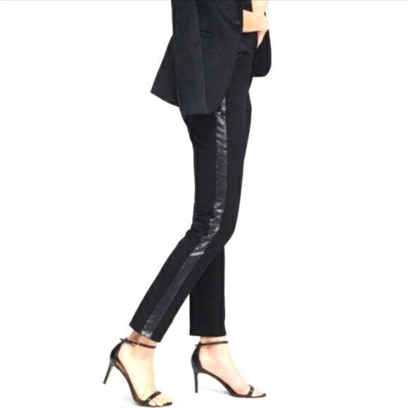 NEW Banana Republic Sloan Ponte Knit Sequin Stripe Sides Luxury Pants Womens - Picture 2 of 16